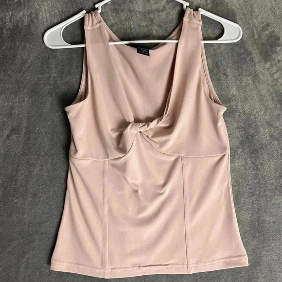 Vtg Y2K Express Size Medium Twist Blouse Contour Ribbed V Neck Wide Strap Tank - Picture 1 of 5